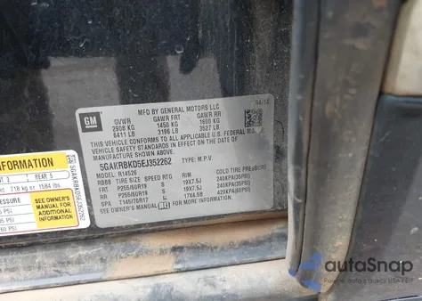 2014 Buick Enclave Leather из США, поврежденный, VIN 5GAKRBKD5EJ352262